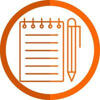 cuaderno línea naranja circulo icono vector