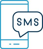 Sms Line Blue Two Color Icon vector