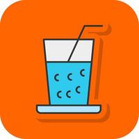 Drinks Filled Orange background Icon vector