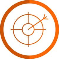 objetivo línea naranja circulo icono vector