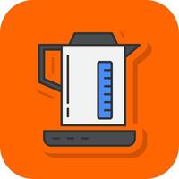 eléctrico tetera lleno naranja antecedentes icono vector