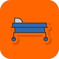 Stretcher Filled Orange background Icon vector