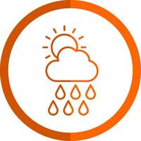 Forecast Line Orange Circle Icon vector