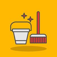 Cleaning Tools Filled Shadow Icon vector