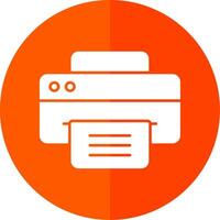 Printer Glyph Red Circle Icon vector