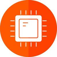 Cpu Glyph Red Circle Icon vector