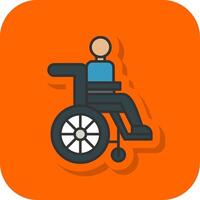 Disabled Person Filled Orange background Icon vector