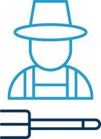 Farmer Line Blue Two Color Icon vector