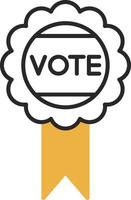 Vote Badge Skined Filled Icon vector