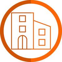 urbanismo línea naranja circulo icono vector