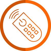 Remote Control Line Orange Circle Icon vector