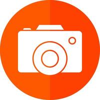 Digital Camera Glyph Red Circle Icon vector