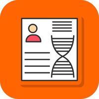 DNA Filled Orange background Icon vector