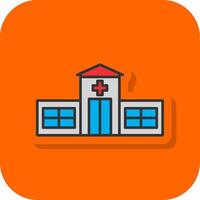 Emergency Room Filled Orange background Icon vector