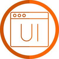 ui línea naranja circulo icono vector