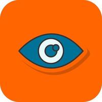 Eye Filled Orange background Icon vector