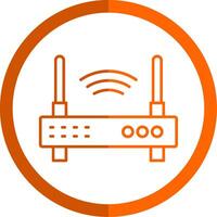 Wifi Router Line Orange Circle Icon vector