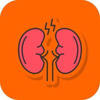 Kidney Filled Orange background Icon vector