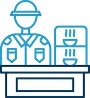 Canteen Line Blue Two Color Icon vector