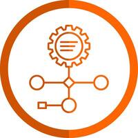 Workflow Line Orange Circle Icon vector