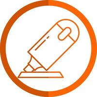 Highlighter Line Orange Circle Icon vector