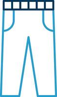 Trousers Line Blue Two Color Icon vector