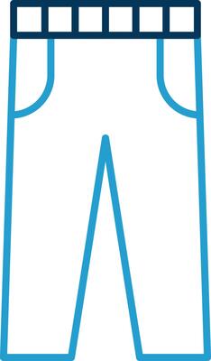 Trousers Line Blue Two Color Icon