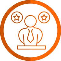 Leader Line Orange Circle Icon vector