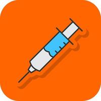 Injection Filled Orange background Icon vector