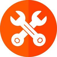 Wrench Glyph Red Circle Icon vector