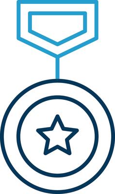 Winning Line Blue Two Color Icon