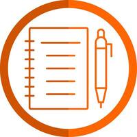 Notebook Line Orange Circle Icon vector