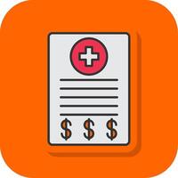 Medical Bill Filled Orange background Icon vector