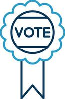 Vote Badge Line Blue Two Color Icon vector