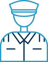 Pilot Line Blue Two Color Icon vector