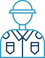 Soldier Line Blue Two Color Icon vector