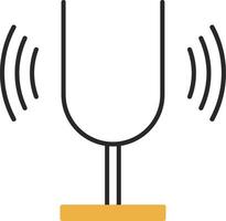 Tuning Fork Skined Filled Icon vector