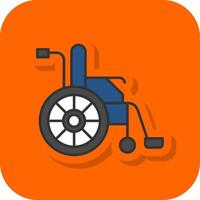 Wheel Chair Filled Orange background Icon vector