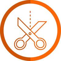 Scissor Line Orange Circle Icon vector