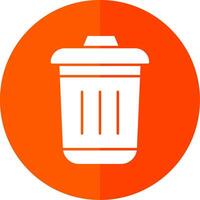 Dustbin Glyph Red Circle Icon vector