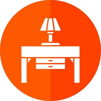 Console Table Glyph Red Circle Icon vector