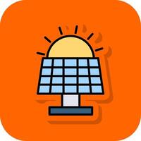 Solar Panel Filled Orange background Icon vector