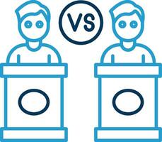 Debate Line Blue Two Color Icon vector