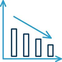 Bar Chart Line Blue Two Color Icon vector