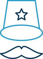 Top Hat Line Blue Two Color Icon vector