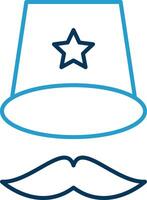 Top Hat Line Blue Two Color Icon vector