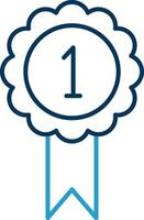 Ribbon Line Blue Two Color Icon vector