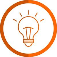 Lighting Line Orange Circle Icon vector