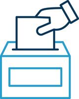 Voting Line Blue Two Color Icon vector