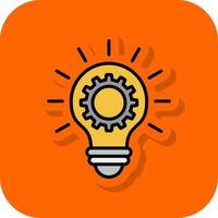 Light Bulb Filled Orange background Icon vector